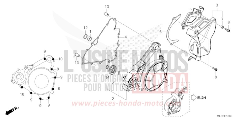 COUVERCLE DE GENERATRICE/PANNEAU ARRIERE GAUCHE de Transalp 750 MAT BALLISTIC BLACK METALLIC (NHA86) de 2023